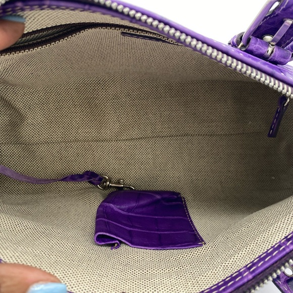 DOONEY & BURKE Leather Crocodile Style Satchel - Picture 3 of 6